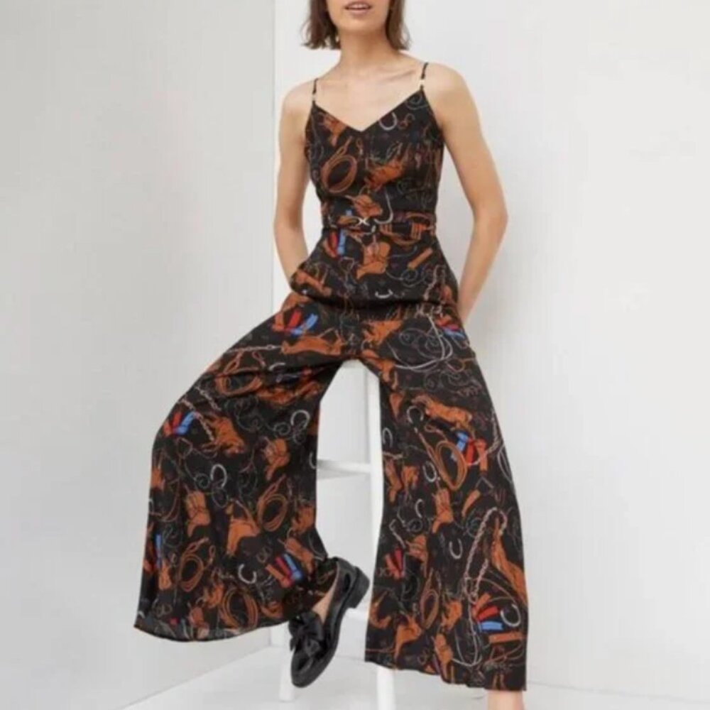 ⭐️ Maeve Caballos Horse Country Cowboy Artsy Classy Chic Posh Wide-Leg Jumpsuit